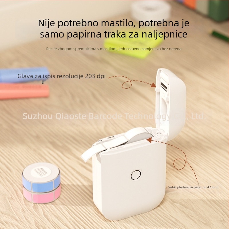 Qirui D11 Bluetooth pisač naljepnica za termalne naljepnice s imenima, širina ispisa 15 mm