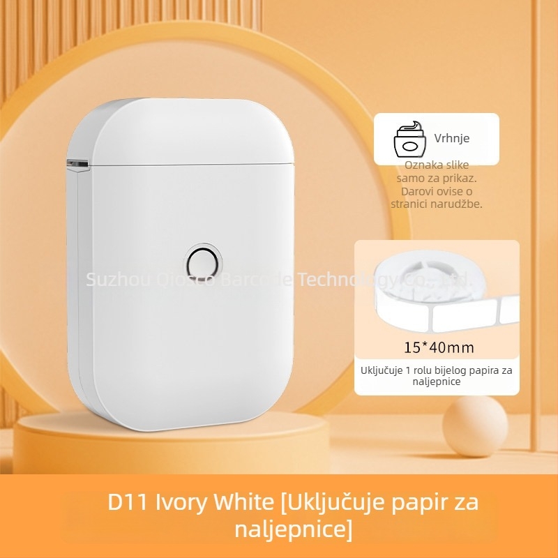Qirui D11 Bluetooth pisač naljepnica za termalne naljepnice s imenima, širina ispisa 15 mm