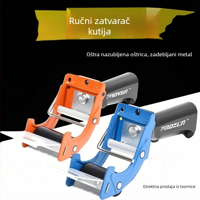 Teški prozirni dispenzer ljeplive trake s metalnim nožem, veliki za pakiranje kutija