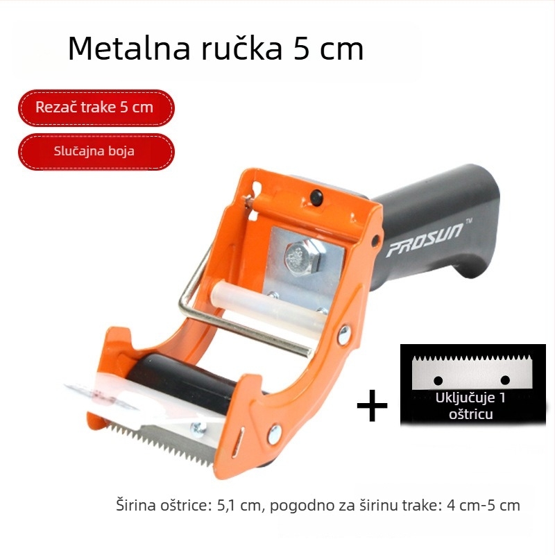 Teški prozirni dispenzer ljeplive trake s metalnim nožem, veliki za pakiranje kutija