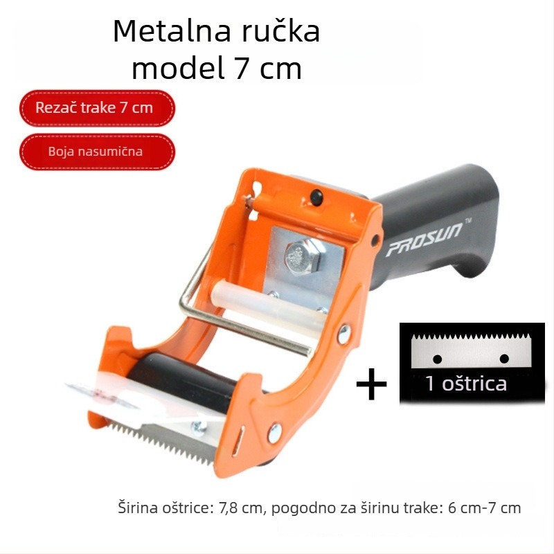 Teški prozirni dispenzer ljeplive trake s metalnim nožem, veliki za pakiranje kutija