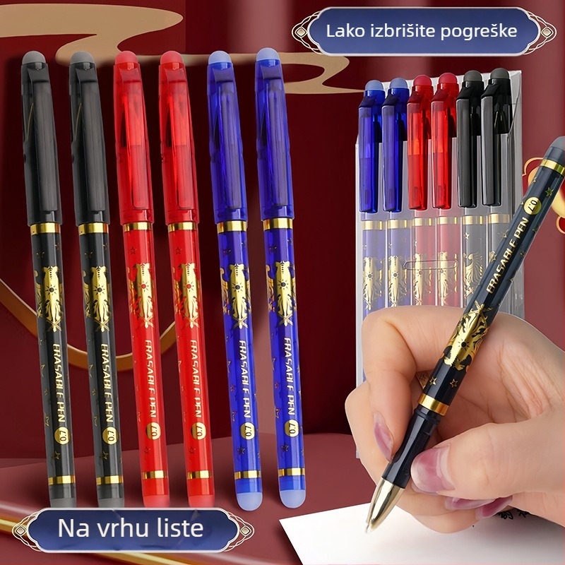 Cute dvostrano izbrisivo gel pero, 0,7 mm, ABS kućište, vrh od nehrđajućeg čelika