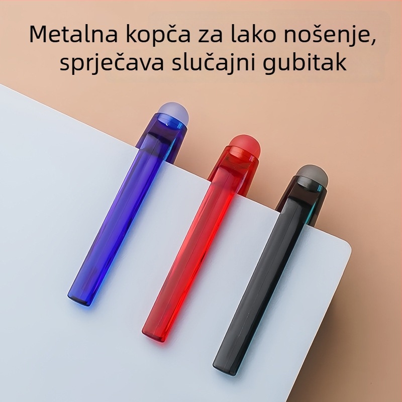 Cute dvostrano izbrisivo gel pero, 0,7 mm, ABS kućište, vrh od nehrđajućeg čelika