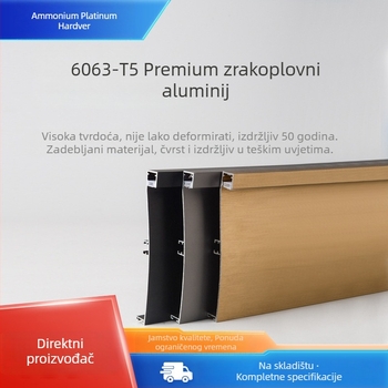 Zakrivljeni profil za ormarić s LED rasvjetom, crni aluminijski kanalni kućište