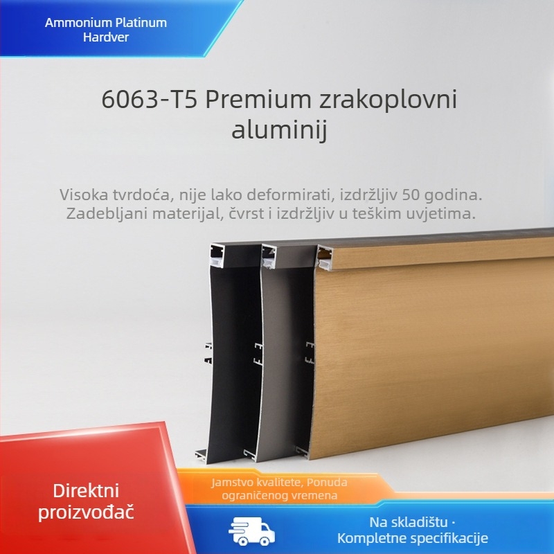 Zakrivljeni profil za ormarić s LED rasvjetom, crni aluminijski kanalni kućište