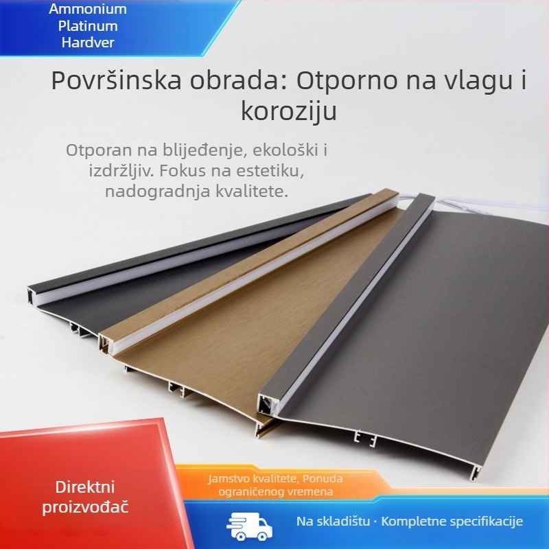 Zakrivljeni profil za ormarić s LED rasvjetom, crni aluminijski kanalni kućište