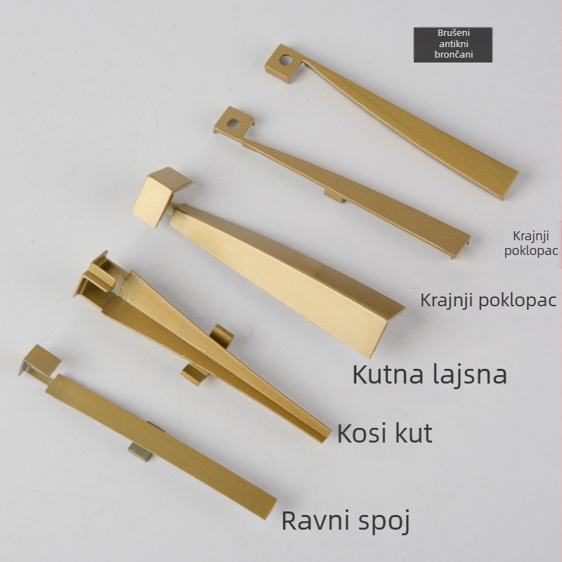 Zakrivljeni profil za ormarić s LED rasvjetom, crni aluminijski kanalni kućište