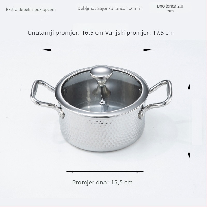 Jedna porcija lonac od 304 nehrđajućeg čelika, dvostruki okus (yin-yang), okretni dizajn, kompatibilan s indukcijskim i plinskim pločama