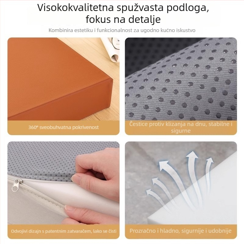 Stol za mijenjanje cipela u hodniku s podstavkom i jastukom, vodootporan tehnički kožni materijal, otporan na ogrebotine mačaka, jastuk uz prozor, pjenasti jastučić
