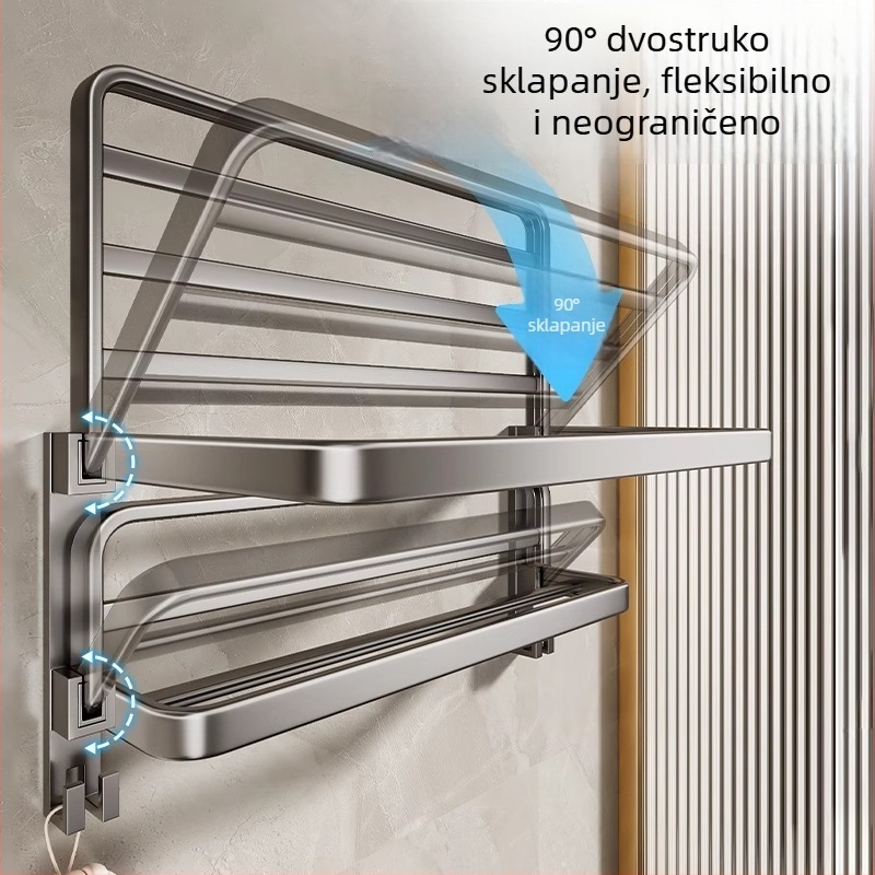 Zidni držač ručnika bez bušenja, gunmetal siva, aluminij, moderni minimalistički stil, set od najmanje 6 komada za kupaonicu