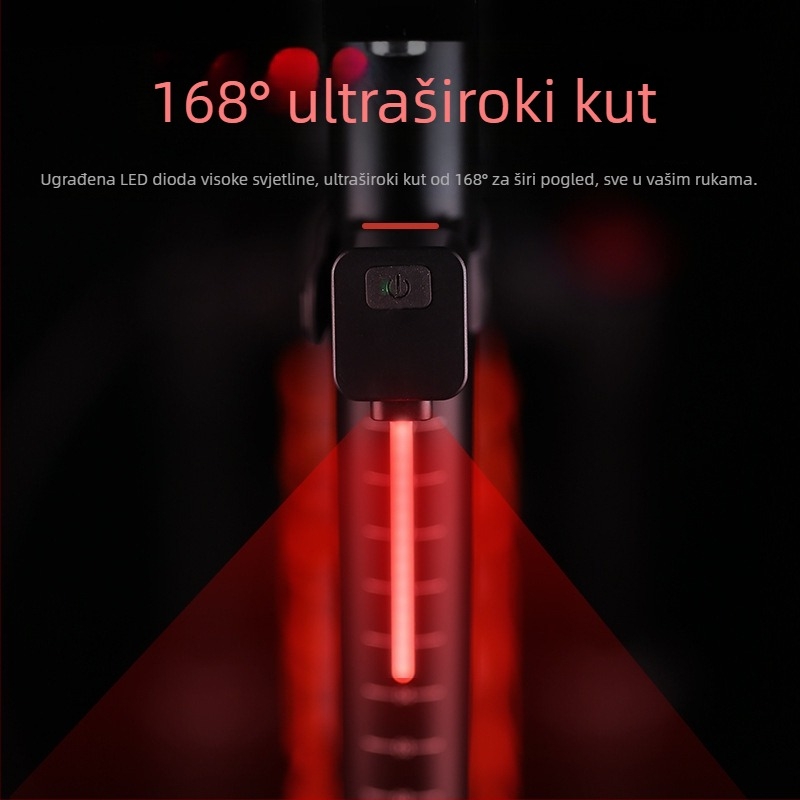 LED stražnja svjetiljka za cestovni bicikl s tekućim LED trakama i zamjenjivim segmentima, priključna i napajana, svjetlo za noćnu vožnju