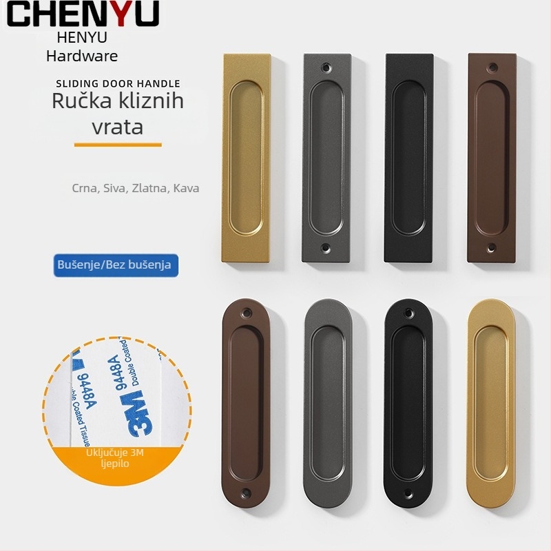 Samoljepljiva aluminijska ručka za klizna vrata i ormariće