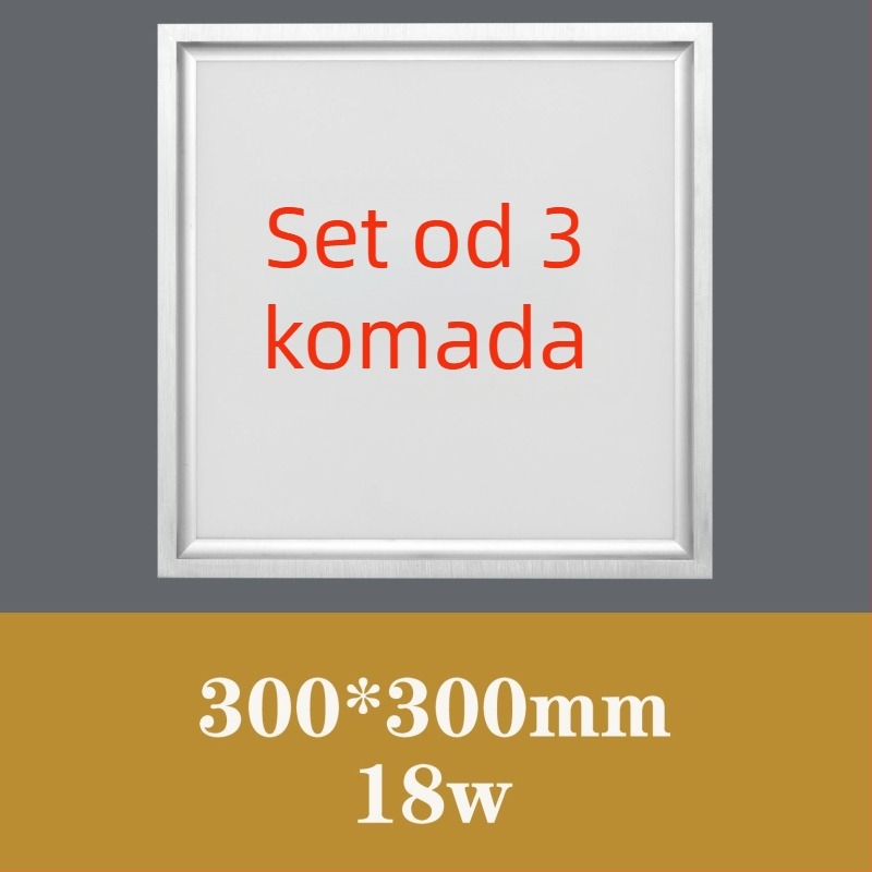 Integrirano LED svjetlo za strop, ugrađeno, 30×30 cm plosnati panel, kuhinja i kupaonica, aluminijski stropni panel