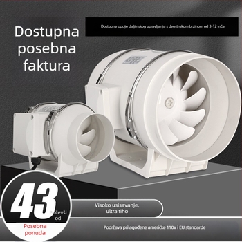 Kanalski ventilator za kuhinju i kupaonu — tih, visokoučinkovit ispušni ventilator za industrijsku ventilaciju