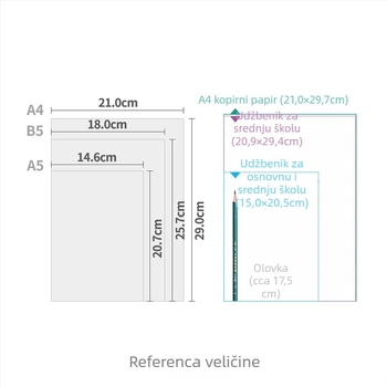 Daolen A4/B5/A5 listovi za zamjenske unutarnje stranice s horizontalnim crtama ili prazni, 26 ili 30 rupa