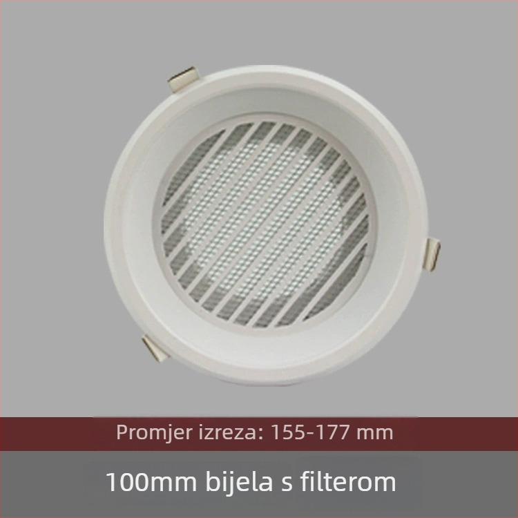 Okrugli aluminijski zračni otvor za ventilaciju, ispuš i sustav svježeg zraka – poklopac grijanja kupaonice