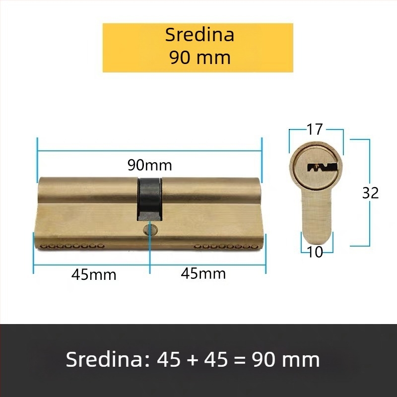 AB cilindar od čistog bakra — protivkrađa, univerzalna kućna vrata, klasičan ulazni cilindar