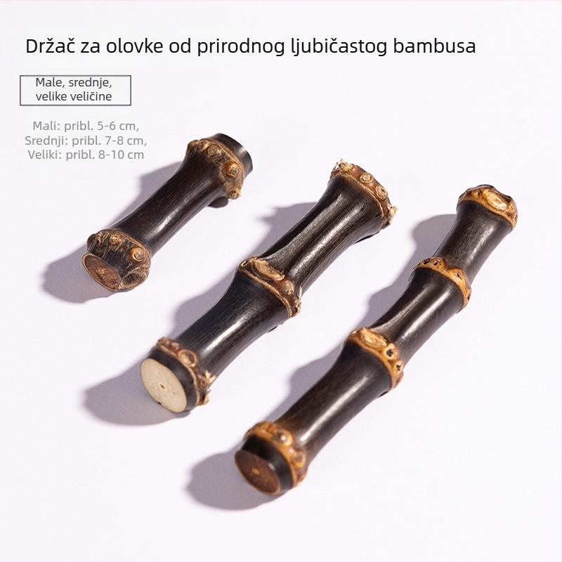 Purpurni drveni držač za pero i četkicu, od bambusa, stolni ukras