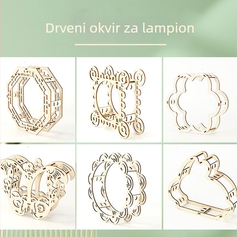 Drveni okvir za lampione Crab Kingdom, ručno izrađeni okvir za lampione za obiteljske novogodišnje aktivnosti, stalak za palačni fenjer