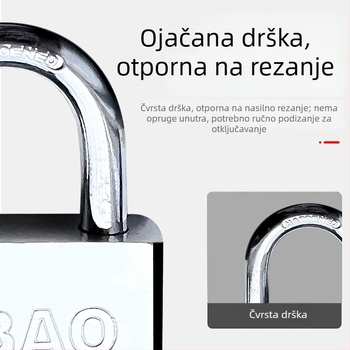 Katanac s cilindrom od čistog bakra, otporan na krađu, vodootporan, otporan na provalu, za skladišta i ulazna vrata