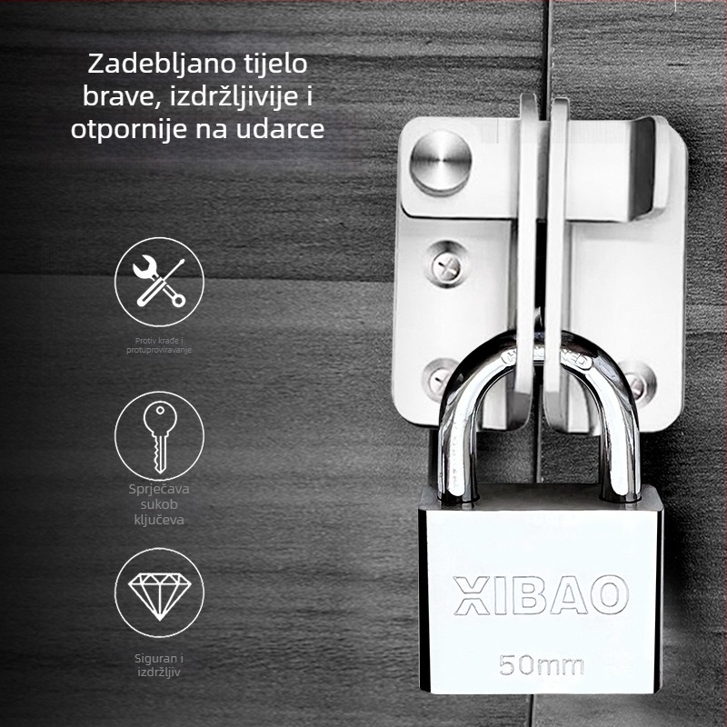 Katanac s cilindrom od čistog bakra, otporan na krađu, vodootporan, otporan na provalu, za skladišta i ulazna vrata