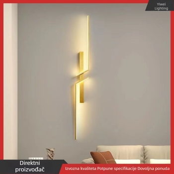 Linearna LED zidna svjetiljka u minimalističkom stilu, za spavaću sobu, hodnik i dnevni boravak, s rešetkastim dizajnom.