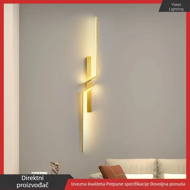 Linearna LED zidna svjetiljka u minimalističkom stilu, za spavaću sobu, hodnik i dnevni boravak, s rešetkastim dizajnom.