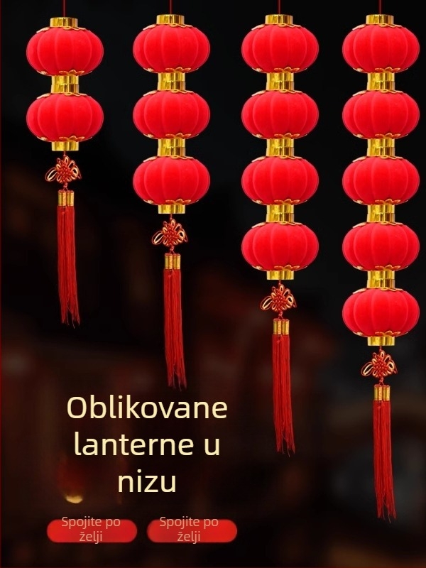 Flanelna lampionska girlanda za unutarnju i vanjsku upotrebu, ukrasi za bonsai, božićni lampioni i svadbene dekoracije