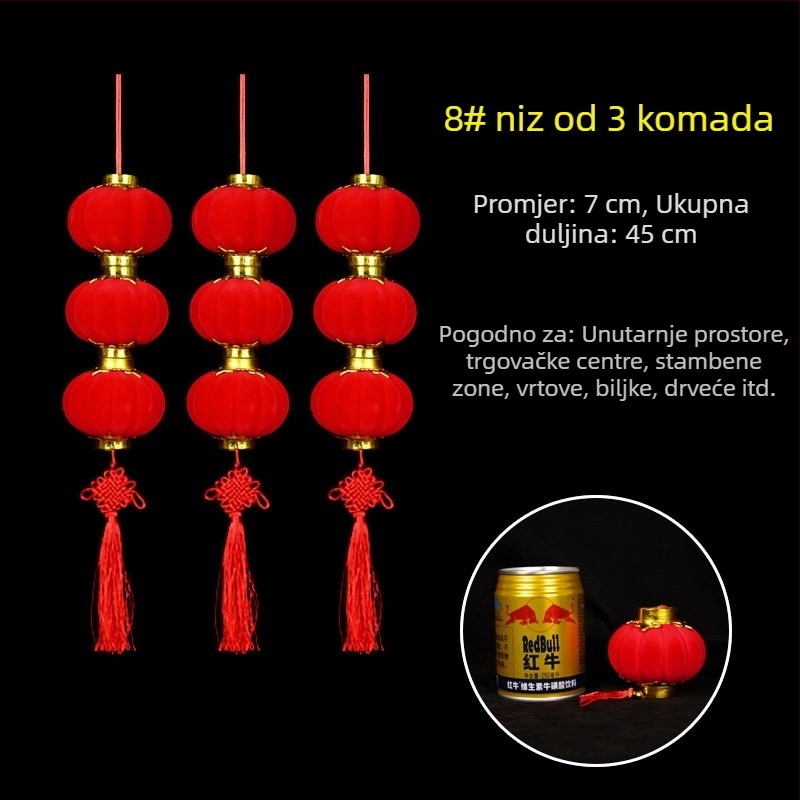 Flanelna lampionska girlanda za unutarnju i vanjsku upotrebu, ukrasi za bonsai, božićni lampioni i svadbene dekoracije