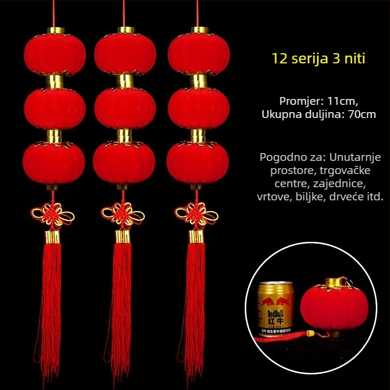 Flanelna lampionska girlanda za unutarnju i vanjsku upotrebu, ukrasi za bonsai, božićni lampioni i svadbene dekoracije