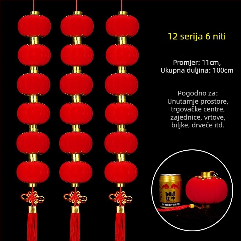 Flanelna lampionska girlanda za unutarnju i vanjsku upotrebu, ukrasi za bonsai, božićni lampioni i svadbene dekoracije