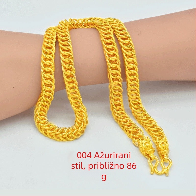 Muški ogrlica s 24K zlatnim premazom, debeli zmijskog lanca, duljina 51–80 cm