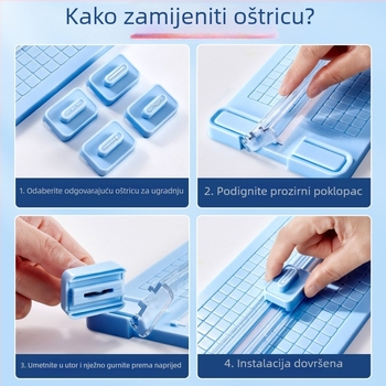 4-u-1 dvostrani rezač papira A3, ručni rezač za ured, mini rezač za fotografije