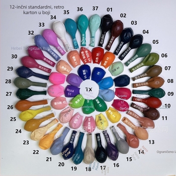 Tong Xuan lateks baloni, 12 inča, mat završni sloj, standardne veličine, za vjenčanja i zabave, s logotipom, višebojna mješavina