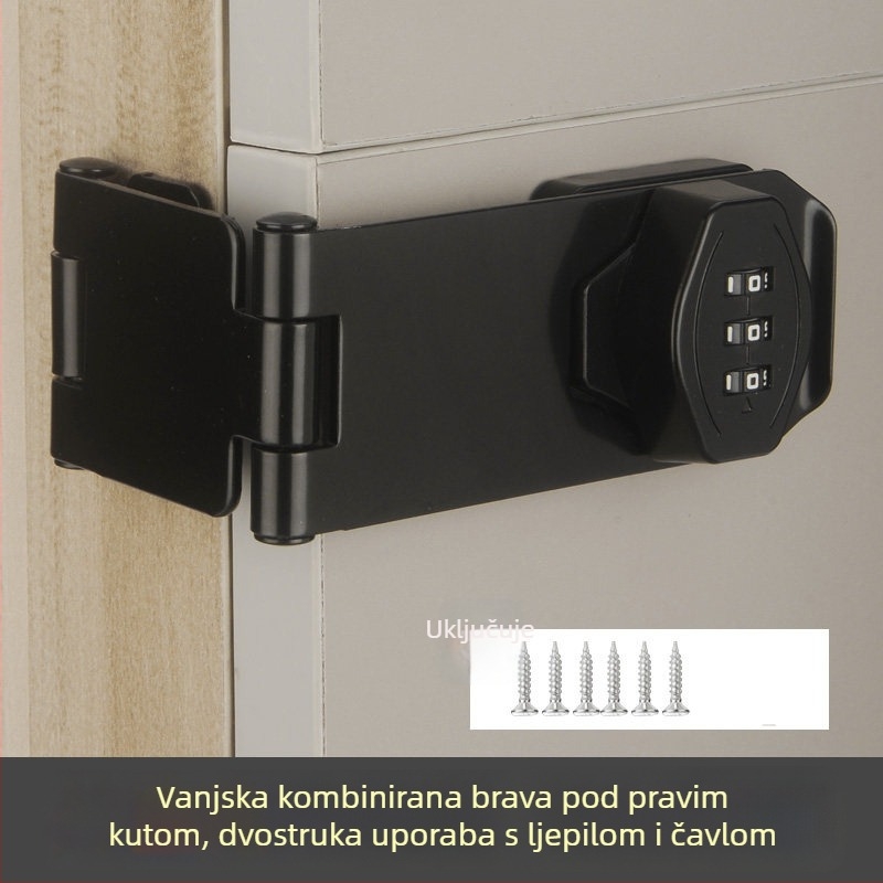 Brava s kodom bez bušenja za ormariće i namještaj — ladice i frižider, tip brave s boltom