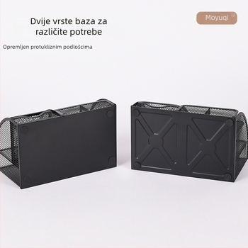 Metalni držač za olovke sa sedam pretinaca, veliki kapacitet, stolni organizator od željezne mreže