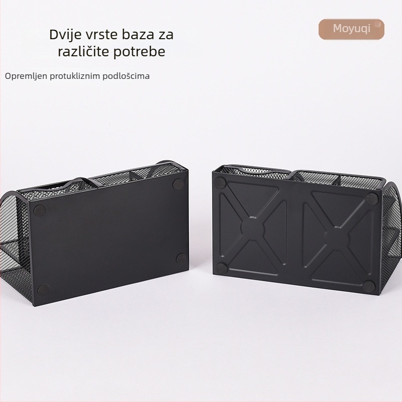 Metalni držač za olovke sa sedam pretinaca, veliki kapacitet, stolni organizator od željezne mreže