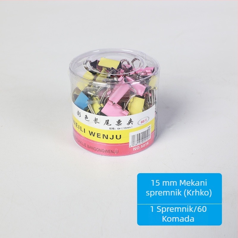 Šareni metalni klips s dugim repom, uredski papir-klips, veličine veliki, srednji i mali