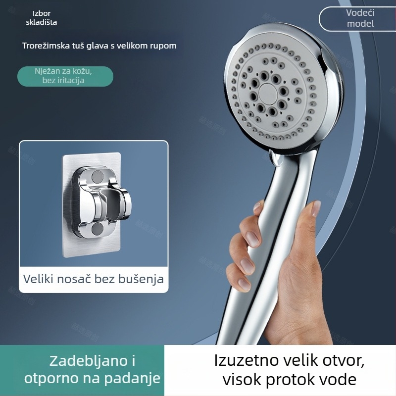 Tuš glava s velikim otvorima za snažan protok vode, zaštita od začepljenja, univerzalno kompatibilna s kupaonicom i bojlerom