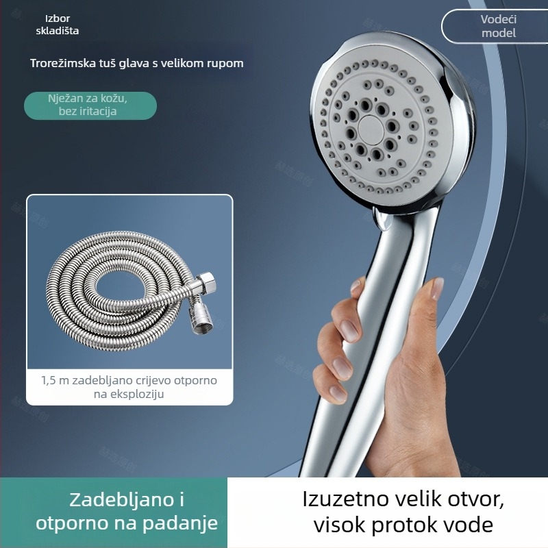 Tuš glava s velikim otvorima za snažan protok vode, zaštita od začepljenja, univerzalno kompatibilna s kupaonicom i bojlerom