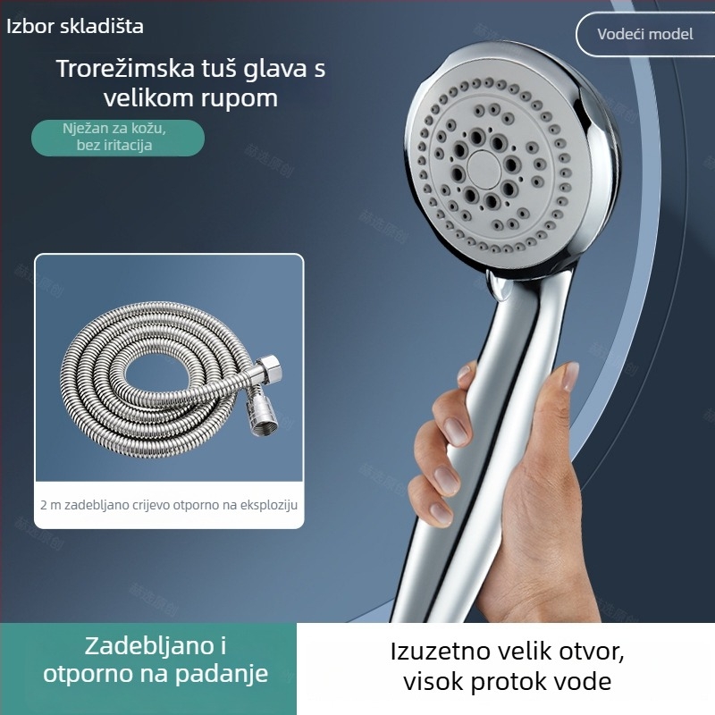Tuš glava s velikim otvorima za snažan protok vode, zaštita od začepljenja, univerzalno kompatibilna s kupaonicom i bojlerom