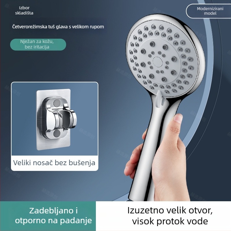 Tuš glava s velikim otvorima za snažan protok vode, zaštita od začepljenja, univerzalno kompatibilna s kupaonicom i bojlerom