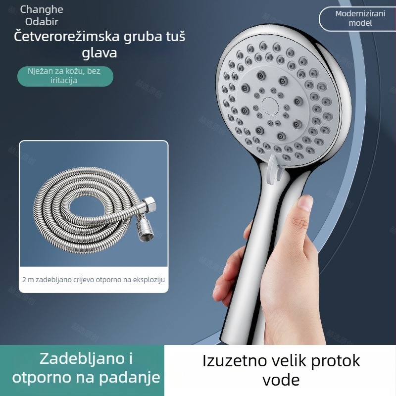 Tuš glava s velikim otvorima za snažan protok vode, zaštita od začepljenja, univerzalno kompatibilna s kupaonicom i bojlerom