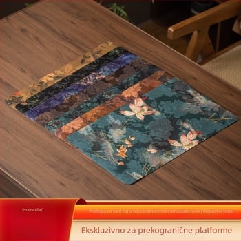 Kineskog stila dvostrana podloga za čaj s drevnim slikarskim motivom, vodootporna, zen inspirirana za suho pripremanje, podmetač za jednu osobu, stolni runner i dodaci za čajnu ceremoniju