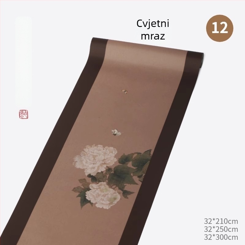Svileni vodootporni stolni runner za čaj – zen inspiracija, moderan kineski stil, dugačak komad tkanine
