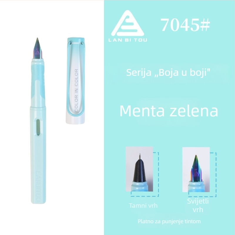 7045 Pero za učenike trećeg razreda, jednostavan i mekan držač, plastično tijelo, vrh promjera 3,4 mm, zamjenjivi sustav tinte
