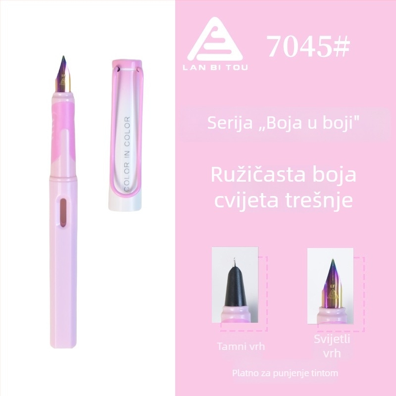7045 Pero za učenike trećeg razreda, jednostavan i mekan držač, plastično tijelo, vrh promjera 3,4 mm, zamjenjivi sustav tinte