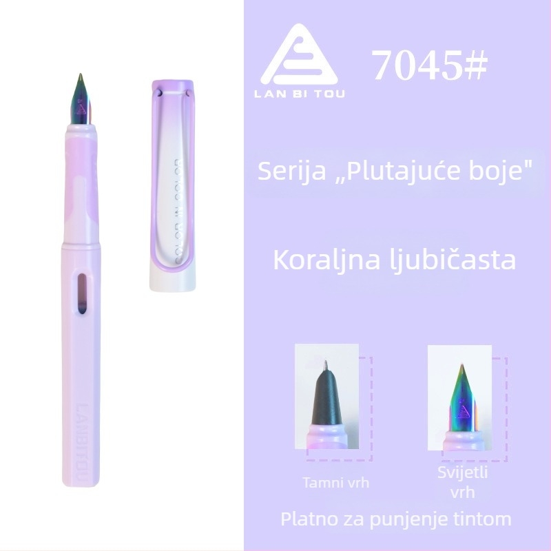 7045 Pero za učenike trećeg razreda, jednostavan i mekan držač, plastično tijelo, vrh promjera 3,4 mm, zamjenjivi sustav tinte