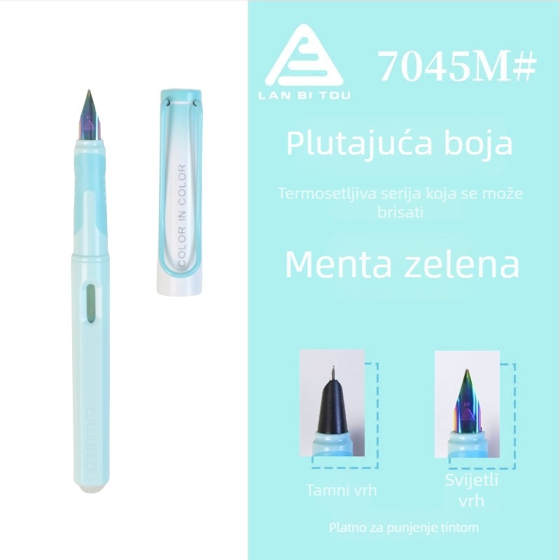 7045 Pero za učenike trećeg razreda, jednostavan i mekan držač, plastično tijelo, vrh promjera 3,4 mm, zamjenjivi sustav tinte