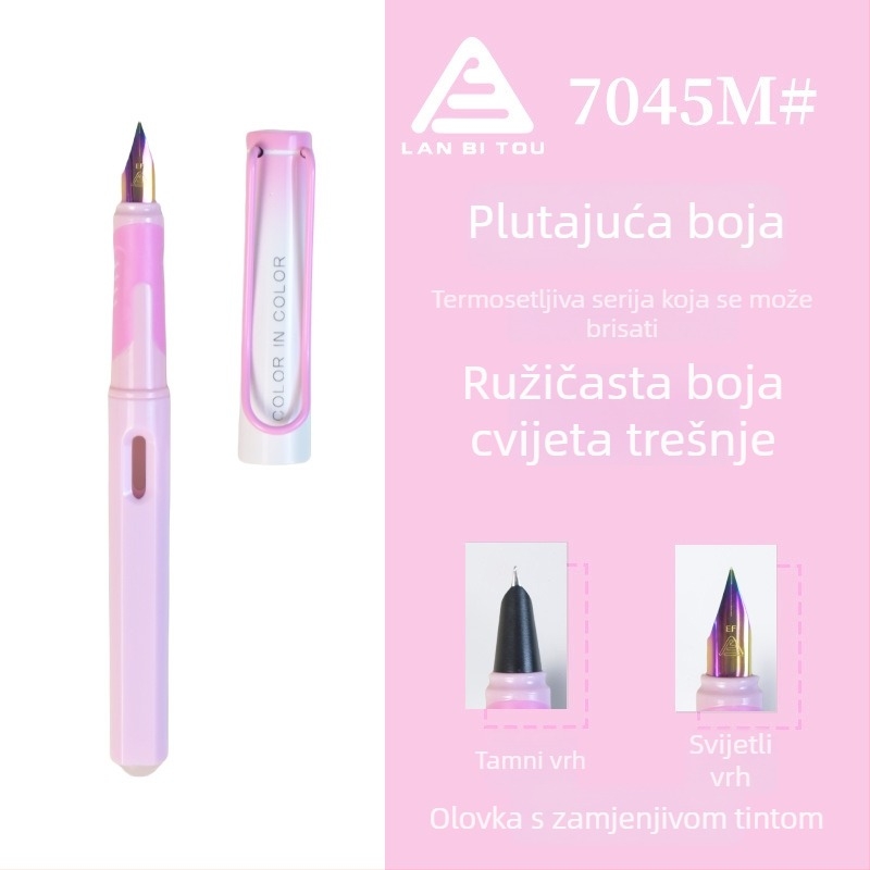 7045 Pero za učenike trećeg razreda, jednostavan i mekan držač, plastično tijelo, vrh promjera 3,4 mm, zamjenjivi sustav tinte